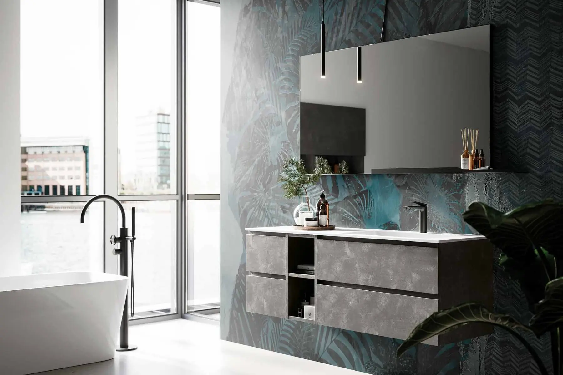 Intelligenter Stauraum in Waschtisch-Unterschränken in modernen Badezimmern - ein Beispiel